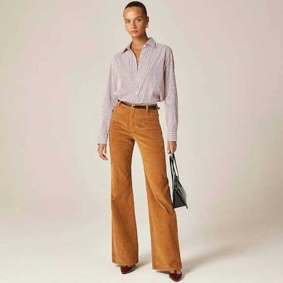 J.Crew Corduroy Vintage Flare Straight Stretch Cotton Pant 35 Tall Vintage Amber - Picture 1 of 15